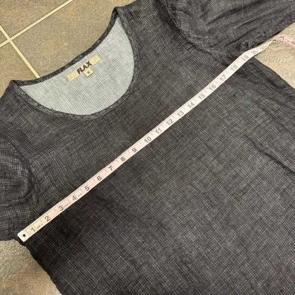 Flax Soft Tunic 3/4 Sleeves 100% Linen Grey Gray Small - Picture 10 of 14